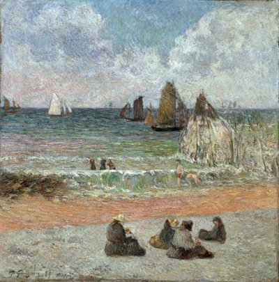 Rannikko Dieppe par Gauguinissa, Paul Eugene Henri (1848-1903). Öljy kankaalle, koko: 71,5x71,5 tekijältä Paul Gauguin