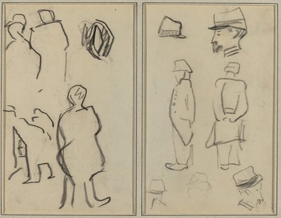 Kuvatutkimukset; Sotilaiden tutkimukset [verso] tekijältä Paul Gauguin