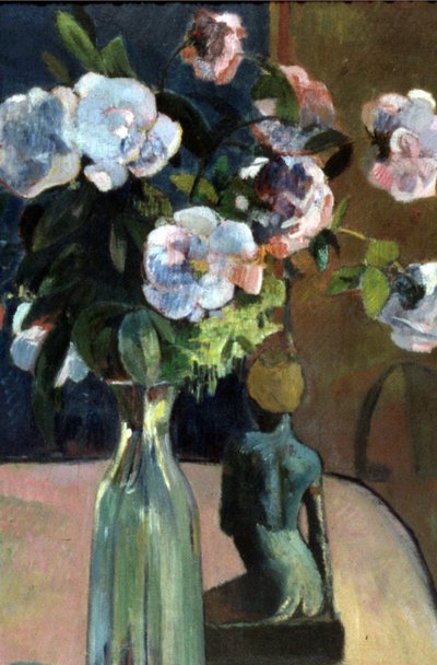 French: Nature morte à la statuette, ou Roses et statuette Ruusut ja patsas Ruusut ja patsas tekijältä Paul Gauguin