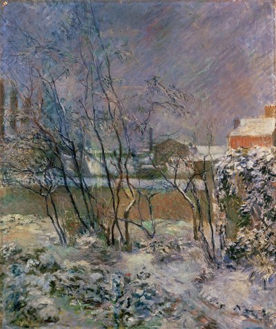 Puutarha lumessa, 1883 tekijältä Paul Gauguin