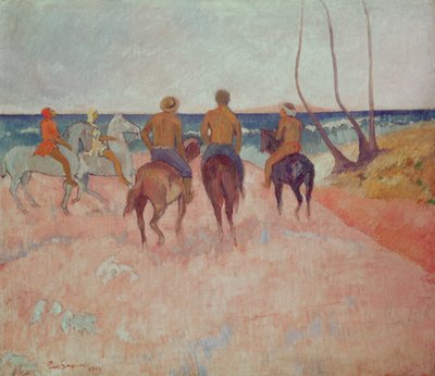 Horseman on the Beach (Hiva Hoa) 1902 tekijältä Paul Gauguin