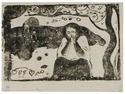 Ihmisen kurjuudet, sviitistä Late Wood-Block Prints (myöhäiset puupiirrokset). tekijältä Paul Gauguin