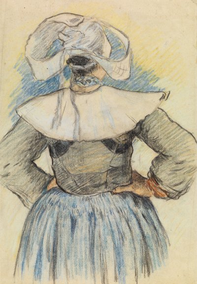 La Bretonne, Pont-Aven n. 1886 (liitu paperille) tekijältä Paul Gauguin