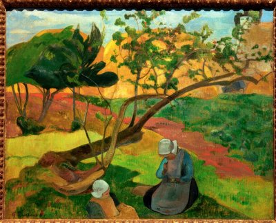 Landschaft mit zwei bretonischen Frauen tekijältä Paul Gauguin