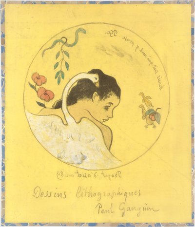 Leda Design lautaselle: Häpeä niille, jotka ajattelevat pahasti Honi Soit Qui Mal y Pense..., 1889. tekijältä Paul Gauguin