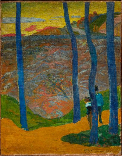 Siniset Puut. Menet ohi, kaunis. Bluetrees. Sinun vuorosi tulee, kaunokaiseni!, 1888. tekijältä Paul Gauguin