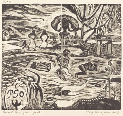 Mahana Atua (jumalien ruoka) tekijältä Paul Gauguin