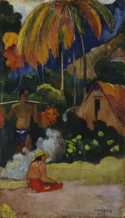 Mahana Maà -maisema Tahitilla tekijältä Paul Gauguin