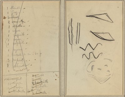 "Neige" (lumi); Reittisuunnitelma [recto] tekijältä Paul Gauguin