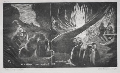 Noah, The Devil Speaks Mahna No Evil Spirit, 1893-94. tekijältä Paul Gauguin