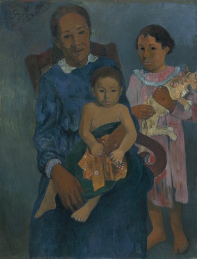 Polynesialainen nainen lasten kanssa, 1901 tekijältä Paul Gauguin