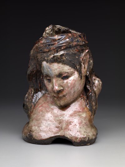 Mme:n muotokuva maljakko. Schuffenecker, n. 1889-1890 (lasitettu kivitavara) tekijältä Paul Gauguin