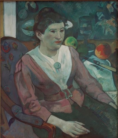 Portrait de femme à la nature morte de Cézanne – Marie Derr tekijältä Paul Gauguin