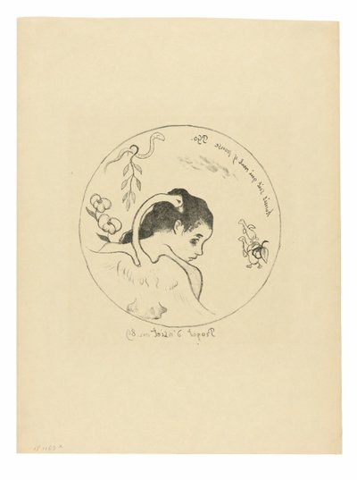Projet d’assiette (Leda) (Design lautaselle [Leda]), Volpini Suiten etukappale tekijältä Paul Gauguin