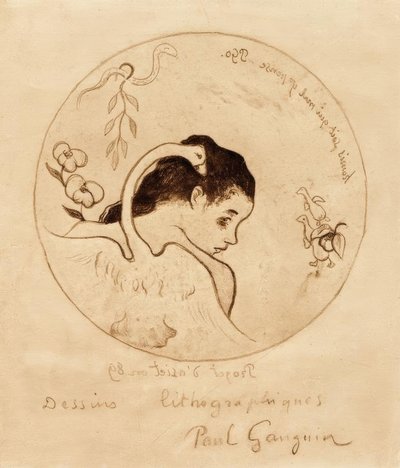Projet pour une assiette – Leda et cygne tekijältä Paul Gauguin