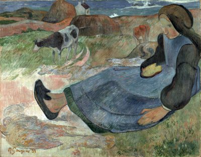 Istuva Breton-tyttö. tekijältä Paul Gauguin
