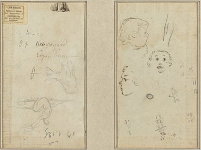 Istuva hahmo ja lehmä; Kolme tutkimusta lapsen päästä tekijältä Paul Gauguin
