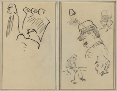 Sotilaat; Neljä sotilasta ja istuva hahmo [verso] tekijältä Paul Gauguin