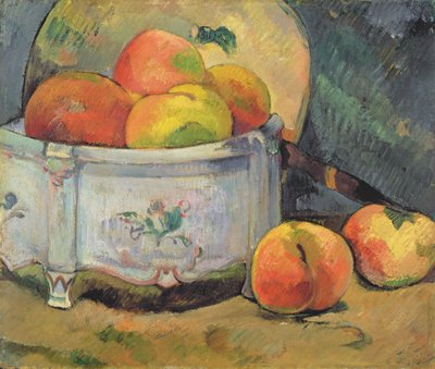 Asetelma persikoilla, n. 1889 (öljy paneelille) tekijältä Paul Gauguin