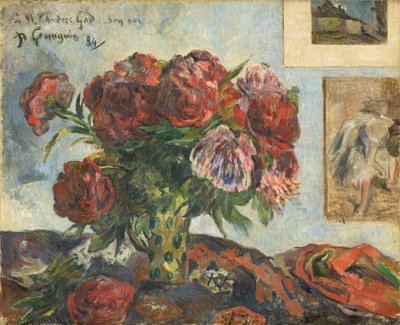 Asetelma pionien kanssa tekijältä Paul Gauguin