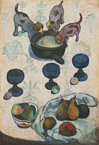 Asetelma kolmen pennun kanssa tekijältä Paul Gauguin