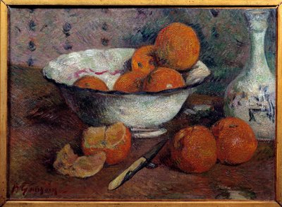 Asetelma appelsiinien kanssa. Paul Gauguinin maalaus (1848 - 1903), noin 1880. Öljy kankaalle. Koko: 0,33 x 0,46 m. Rennes, Kuvataidemuseo tekijältä Paul Gauguin