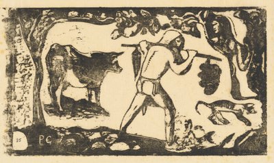 Tahitilaiset banaaneja kantavat Le porteur de fei, vuonna 1895 tai sen jälkeen. tekijältä Paul Gauguin