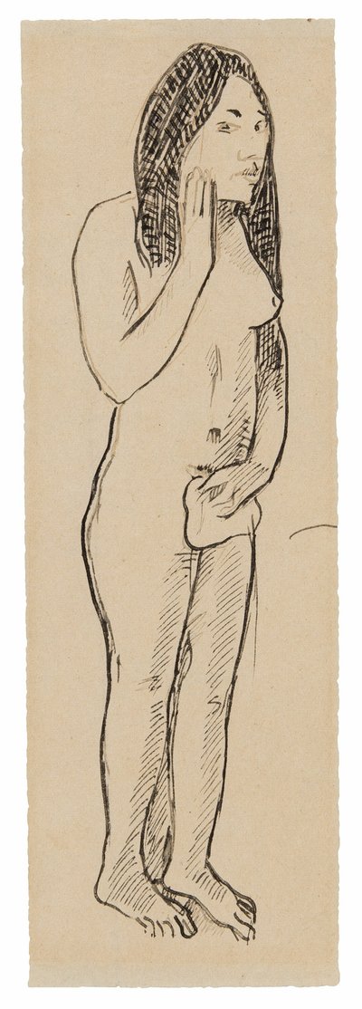 Tahitian Eve (liittyy maalaukseen Parau ne te varua ino) (recto); Fragmentti kirjoituksesta (liittyy Cahier pour Alineen) (käänteinen) tekijältä Paul Gauguin