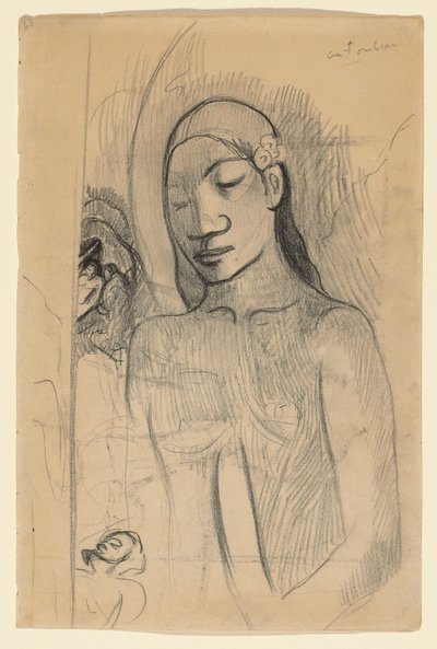 Tahitilainen hahmo, n. 1895-1896 tekijältä Paul Gauguin