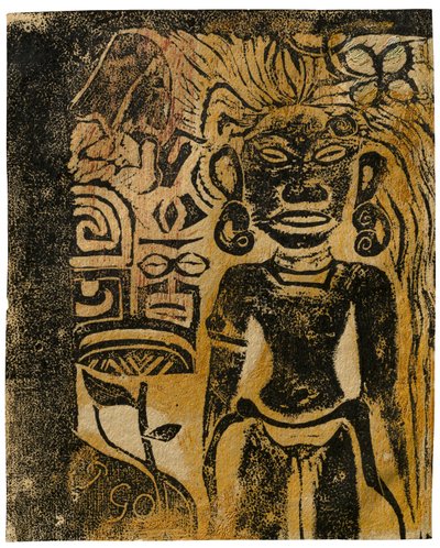 Tahitian Idol, jumalatar Hina, 1894-95 tekijältä Paul Gauguin