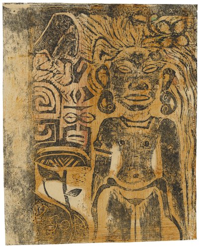 Tahitian Idol, jumalatar Hina, 1894-95 tekijältä Paul Gauguin