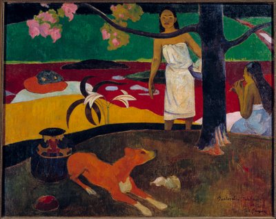 Paul Gauguinin (1848-1903) tahitilainen kohtausmaalaus 1892 su. 0,87x1,13 m Pietari, Eremitaaši tekijältä Paul Gauguin