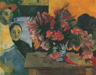 Tahitilainen:  Kukkakimppu. tekijältä Paul Gauguin
