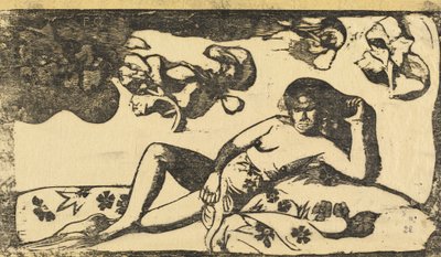 Te Arii Vahine Lady of Royal Blood, vuonna 1895 tai sen jälkeen. tekijältä Paul Gauguin