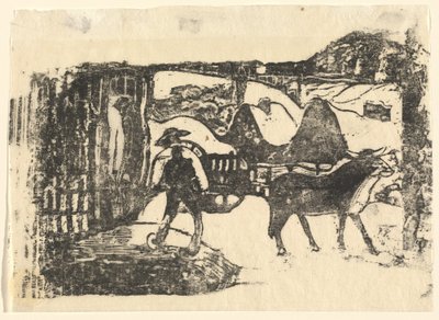 Härkäkärry (Le char a boeufs) tekijältä Paul Gauguin