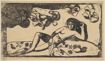 Kauneuden kuningatar - Langorous, 1898. tekijältä Paul Gauguin
