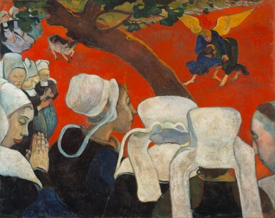 Visio saarnan jälkeen Jaakob paini enkelin kanssa, 1888. tekijältä Paul Gauguin