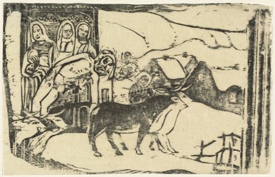 Wayside-pyhäkkö Bretagnessa Le calvaire Breton, vuonna 1895 tai sen jälkeen. tekijältä Paul Gauguin