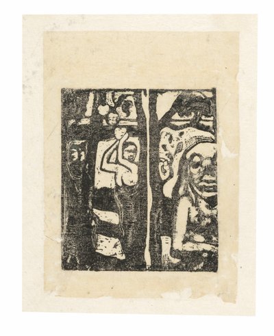 Nainen poimimassa hedelmiä ja Oviria tekijältä Paul Gauguin