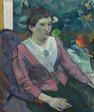 Nainen edessä Still Life by Cezanne tekijältä Paul Gauguin