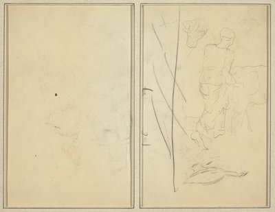Nainen lehmän ja hanhen kanssa; Vastasuojattu [verso] tekijältä Paul Gauguin