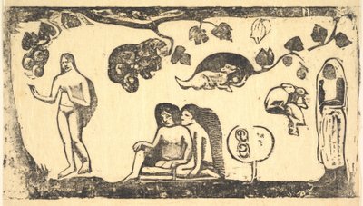 Naiset, eläimet ja lehdet, 1898. tekijältä Paul Gauguin