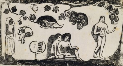 Naiset, eläimet ja lehdet; Naiset, eläimet ja lehdet, 1895-1903 tekijältä Paul Gauguin