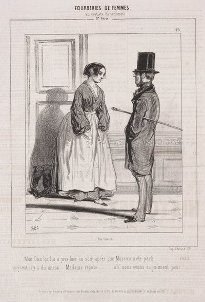 Naisten petokset: Tunteellisissa asioissa, 1842. tekijältä Paul Gavarni
