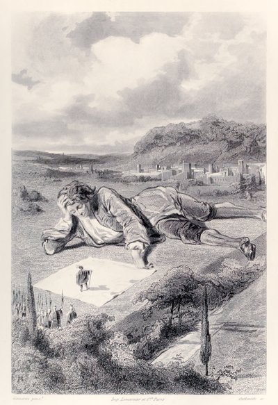 Gulliver on audienssin keisari Lilliputin, alkaen Ranskan Edition of Gullivers Travels Jonathan Swiftin tekijältä Paul Gavarni