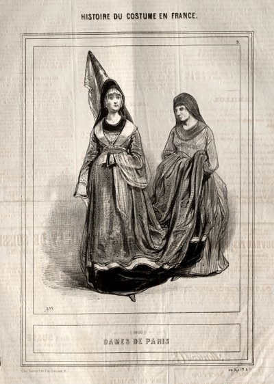 Pukuhistoria Ranskassa: Ladies of Paris, 1843. tekijältä Paul Gavarni