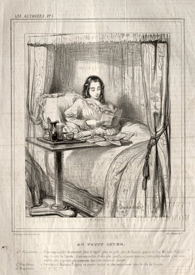 Näyttelijät: Pienessä auringonnousussa..., 1843. tekijältä Paul Gavarni