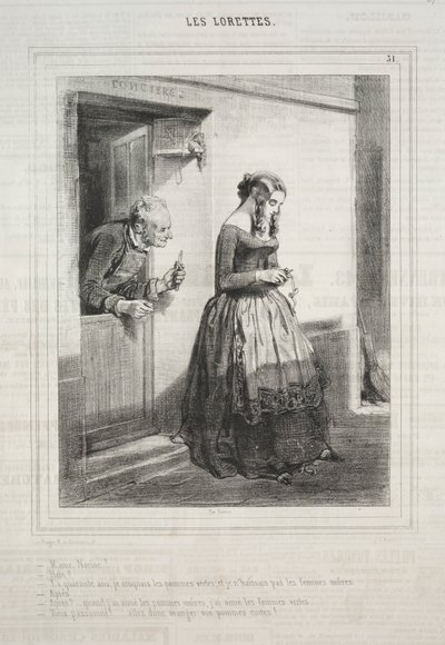 The Lorettes, 1842. tekijältä Paul Gavarni