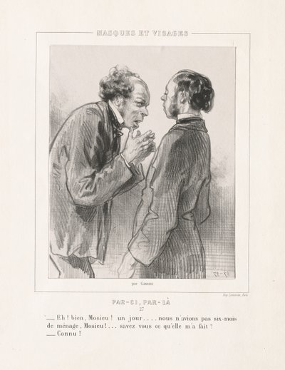 Naamiot ja kasvot: täällä, siellä, 1850-luku. tekijältä Paul Gavarni