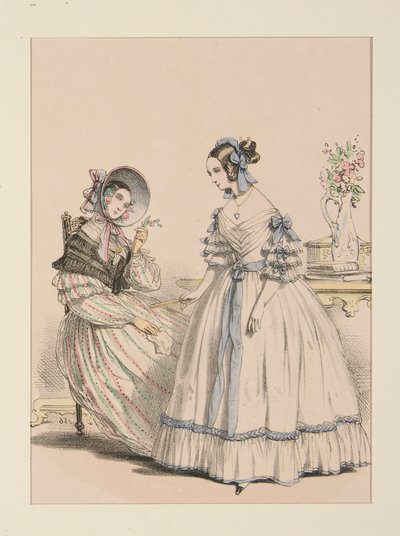 NOVEMBRE 1838. Vestit de mocador de pèl de cabra amb ratlles de perles; finlandès tekijältä Paul Gavarni
